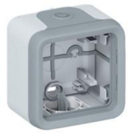 Legrand - Boîtier à embouts Prog Plexo composable - 1 poste - gris - Réf : 069651