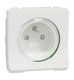 Schneider - Mureva Styl - Composable PC 2P+T en saillie ou encastré  - IP55 - IK08 - connexion auto - blanc - Réf : MUR39133