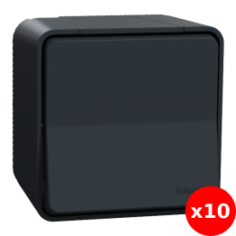 Schneider - Mureva Styl - Va et vient - saillie - IP55 - IK08 - connexion auto - gris - Réf : MUR35021