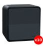 Schneider - Mureva Styl - LOT de 10 - Va et vient - saillie - IP55 - IK08 - connexion auto - gris - Réf : MUR35021