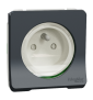 Schneider - Mureva Styl - Prise 2P+T - Composable  - IP55 - IK08 - connexion auto - gris - MUR36133