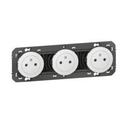 Legrand - Triple prise de courant 2P+T Surface Dooxie précâblées - 16A - Blanc - Réf : 600333