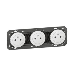Legrand - Triple prise de courant 2P+T Surface Dooxie précâblées - 16A - Blanc - Réf : 600333