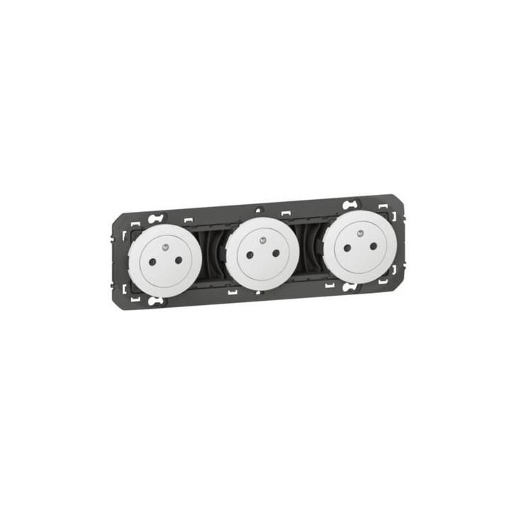 Legrand - Triple prise de courant 2P+T Surface Dooxie précâblées - 16A - Blanc - Réf : 600333