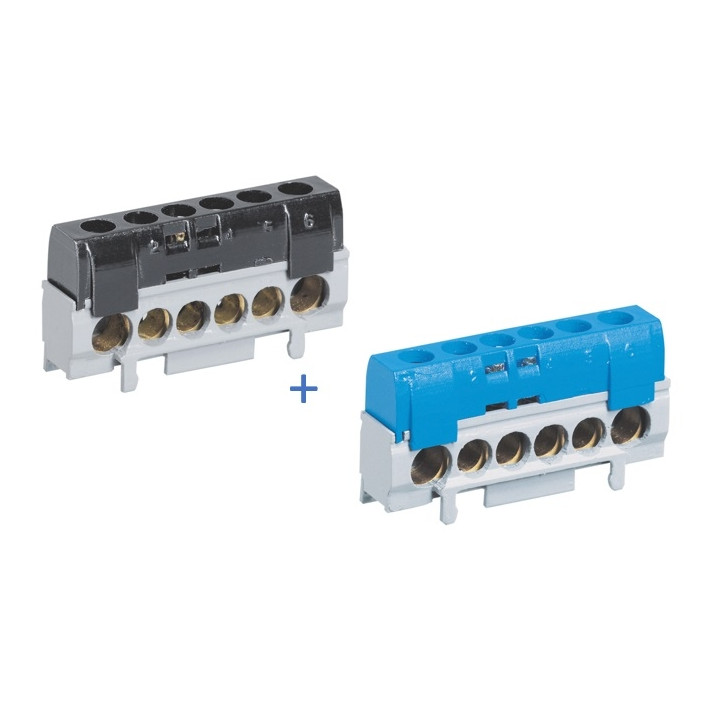 Legrand - Bornier isolé Phase + Neutre - Réf : 004816+004815