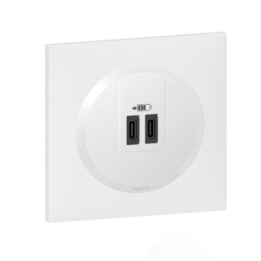 Double prise USB Type-C dooxie 3A 15W finition blanc Ref. 6 003 45