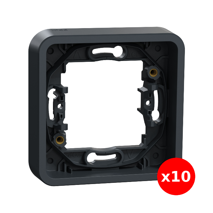 Schneider - Mureva Styl - LOT de 10 cadres 1 poste - encastré - IP55 - IK08 - gris - MUR34107