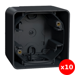 Schneider - Mureva Styl - LOT de 10 boîtes 1 poste composable - en saillie - IP55 - IK08 - gris - MUR37911