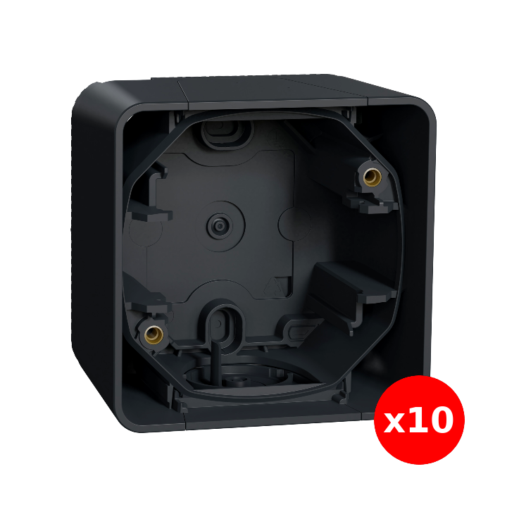 Schneider - Mureva Styl - LOT de 10 boîtes 1 poste composable - en saillie - IP55 - IK08 - gris - MUR37911