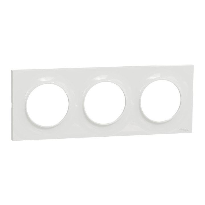 Schneider Odace - Plaque 3 postes + Boîte Batibox BBC Legrand 3 postes - Hor/vert Prof. 50 - s520706+080033L