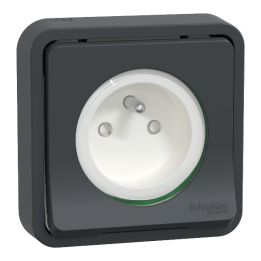 Schneider - Mureva Styl - Prise 2P+T - encastré - IP55 - IK08 - connexion auto - noir - Réf : MUR35036