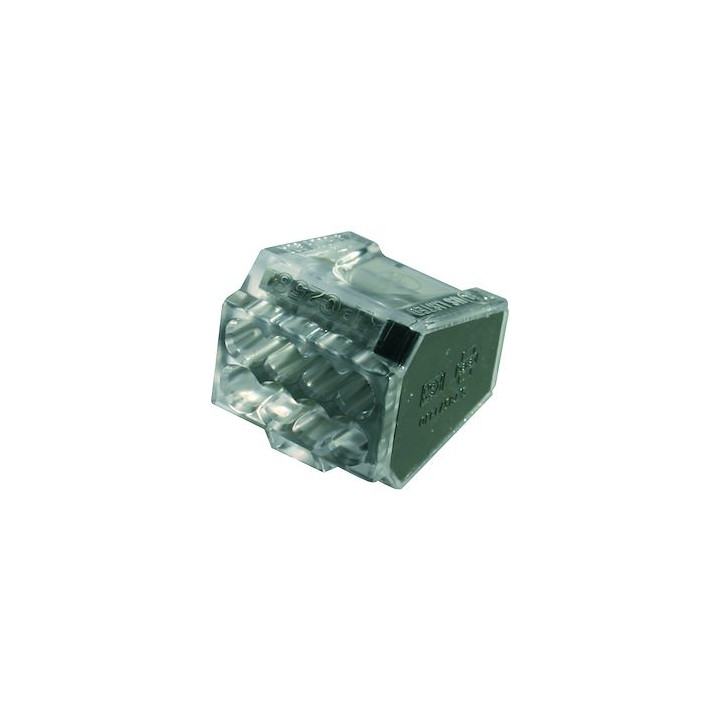 Capri - Bornes automatique 8 entrées pour fil rigide 2.5mm² noire 960° (boite de 50 connecteurs) - Réf : CAP309289