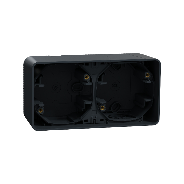 Schneider - Mureva Styl - Prise courant 2P+T + va et vient horizontale - saillie - IP55 - IK08 - connexion auto -  Réf : LOT3326