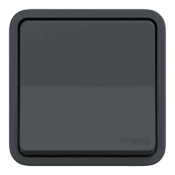 Schneider - Mureva Styl - Bouton poussoir - encastré - IP55 - IK08 - bornes auto - noir - Réf : MUR35027 + MUR34107