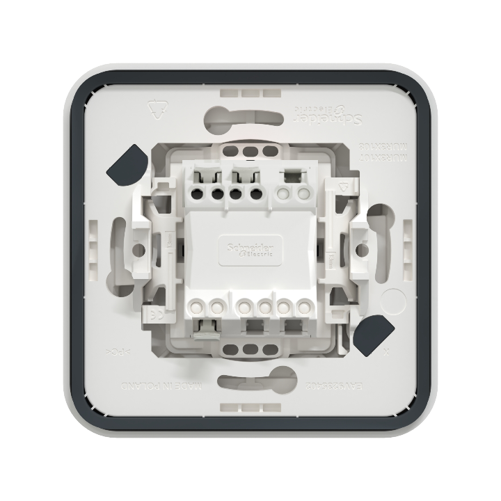 Schneider - Mureva Styl - Bouton poussoir - encastré - IP55 - IK08 - bornes auto - blanc - Réf : LOT3329