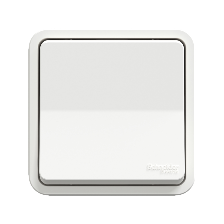 Schneider - Mureva Styl - Bouton poussoir - encastré - IP55 - IK08 - bornes auto - blanc - Réf : LOT3329