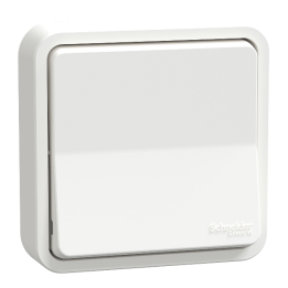 Schneider - Mureva Styl - Bouton poussoir - encastré - IP55 - IK08 - bornes auto - blanc - Réf : LOT3329