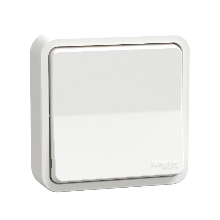 Schneider - Mureva Styl - Bouton poussoir - encastré - IP55 - IK08 - bornes auto - blanc - Réf : LOT3329