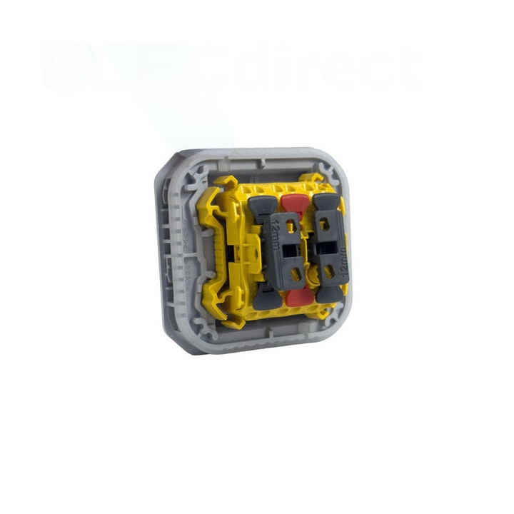 Legrand Plexo - Commande double - 3 fonctions - composable - étanche - IP55/IK08 - Gris - Réf : 069525L
