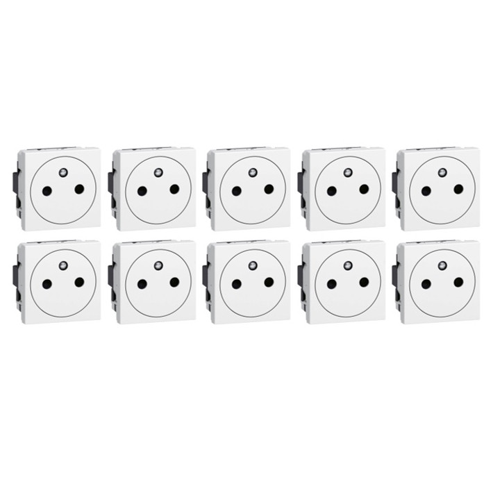Legrand Mosaic - LOT - Prise de courant 2P+T 16A - Surface EU - 230V - 278111Lx10