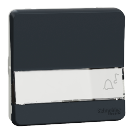 Schneider - Mureva Styl - Composable poussoir porte étiquette - saillie ou encastré  - IP55 - IK08 - con. auto - gris - MUR34029