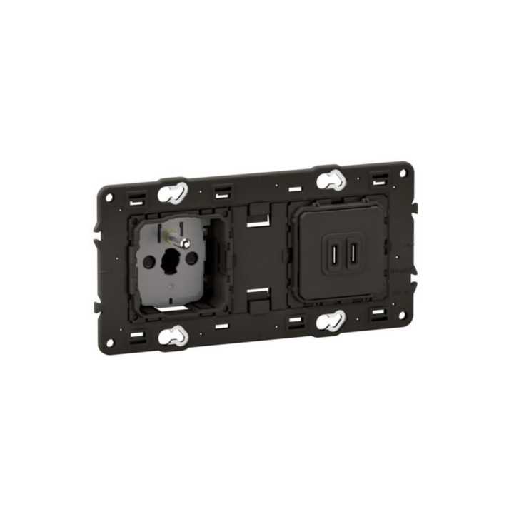 Legrand - Céliane 2024 - Prise double 2P+T / 2 USB Type-C - 20W -Réf : CM0145