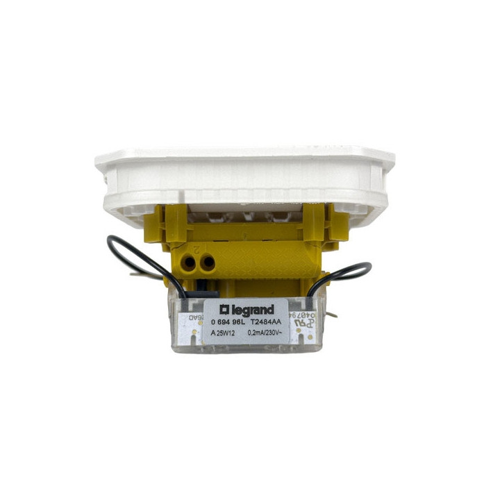 Legrand - Plexo - Poussoir NO+NF lumineux - 10A - 250V - encastré - étanche - IP55/IK08 - Blanc - Réf : 069616L+069692L