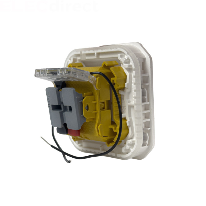 Legrand - Plexo - Poussoir NO+NF lumineux - 10A - 250V - encastré - étanche - IP55/IK08 - Blanc - Réf : 069616L+069692L