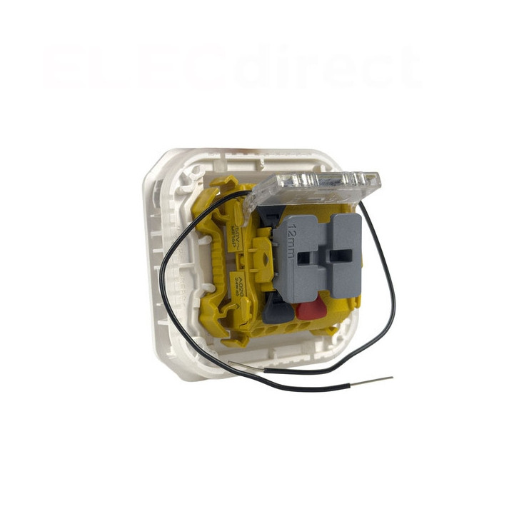 Legrand - Plexo - Poussoir NO+NF lumineux - 10A - 250V - encastré - étanche - IP55/IK08 - Blanc - Réf : 069616L+069692L