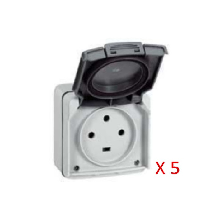 LEGRAND - LOT  - Plexo - Prise de courant 3P+T 20A - saillie - IP55/IK08 - Réf : 091656X5