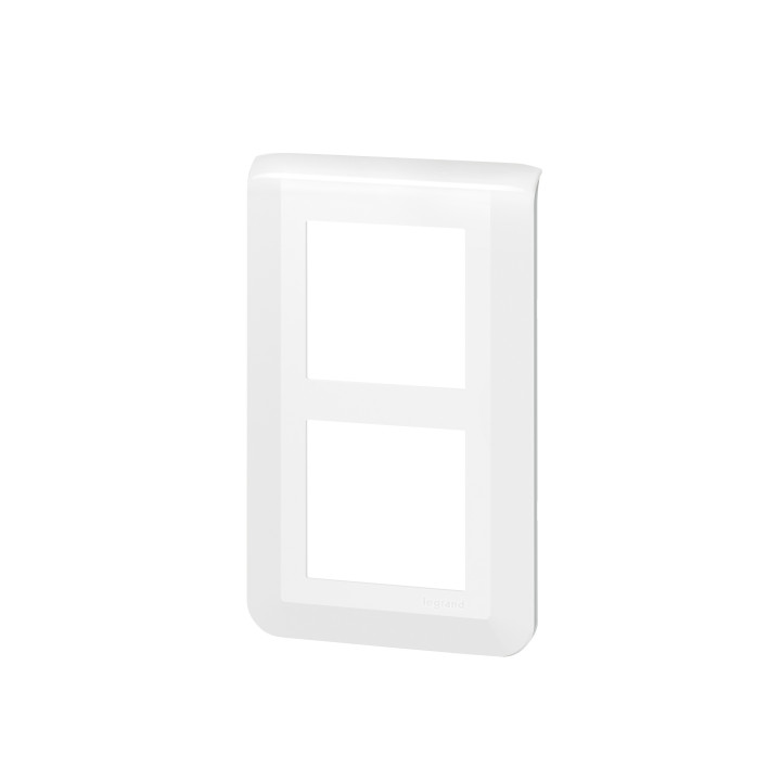 Legrand Mosaic - Plaque 2 x 2 modules - 2 postes (4M) - pour rénovation - en. 57mm - vertical - Réf : 078854L