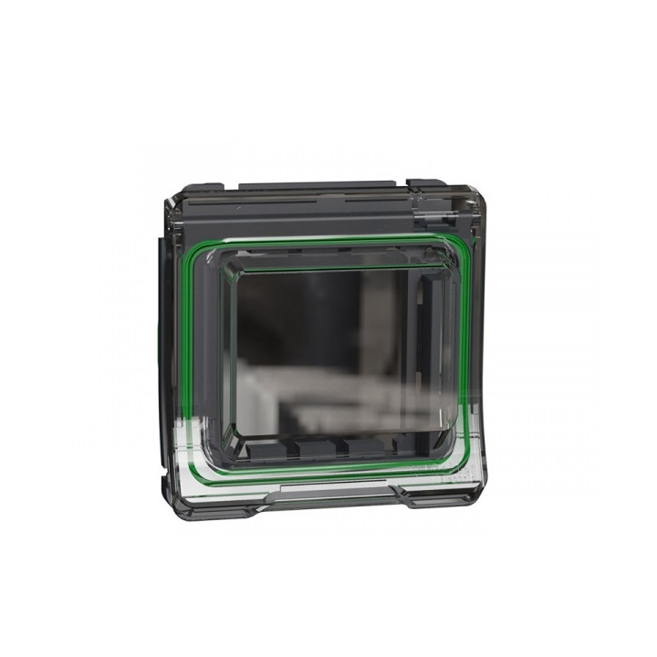Schneider - Mureva Styl - Adaptateur pour fonction 45x45 encastré - IP55 - IK06 - Gris - Réf : LOT3332