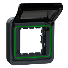 Schneider - Mureva Styl - Adaptateur pour fonction 45x45 encastré - IP55 - IK06 - Gris - Réf : LOT3332