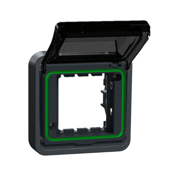 Schneider - Mureva Styl - Adaptateur pour fonction 45x45 encastré - IP55 - IK06 - Gris - Réf : LOT3332