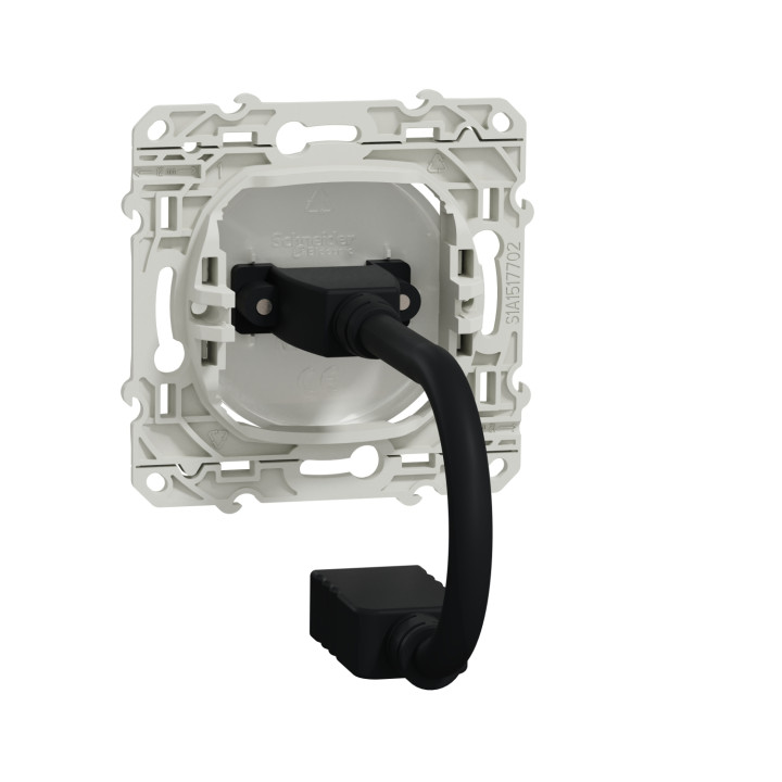 Schneider Odace - Prise HDMI Type A - Blanc - Réf : S520462