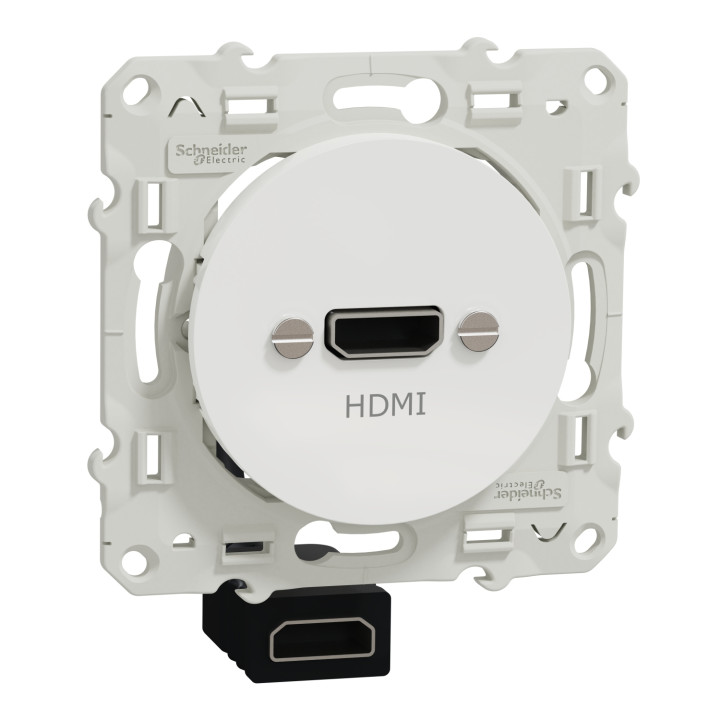 Schneider Odace - Prise HDMI Type A - Blanc - Réf : S520462