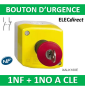Schneider - Harmony boite jaune - 1 arrêt d'urgence rouge Ø40 déverrouillage à clé - 1F+1O - Réf : XALK188E