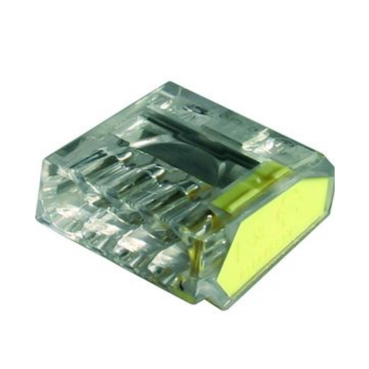 Capri - Bornes automatique 4 entrées pour fil rigide 0,5 à 2.5mm² (boite de 100 connecteurs) - Réf : 309286