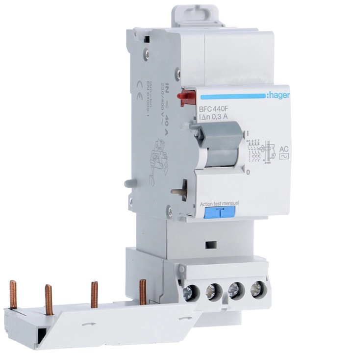 Hager - Bloc dif 3P+N 40A 300mA AC - Réf : BFC440F