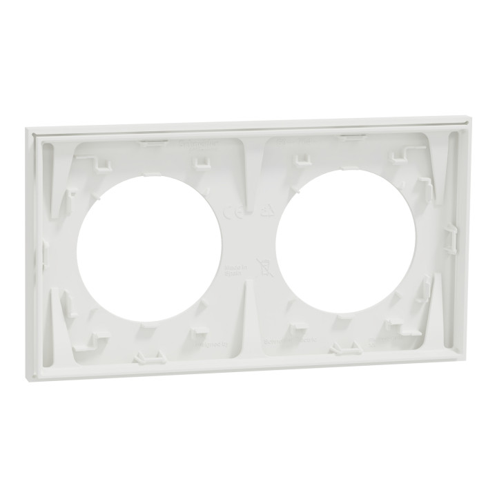 Schneider - Odace 2025 - plaque de finition 2 postes - couleur Blanc craie - Réf : S920704