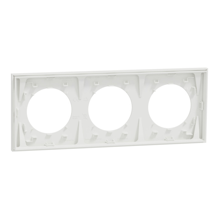Schneider - Odace 2025 - plaque de finition 3 postes - couleur Blanc craie - Réf : S920706