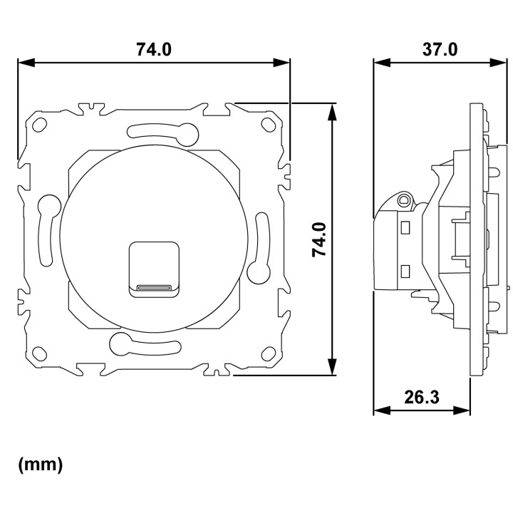 Schneider - Odace 2025 - prise RJ45 - Cat6 UTP grade 1 à 2 - blanc craie - Réf : S920475