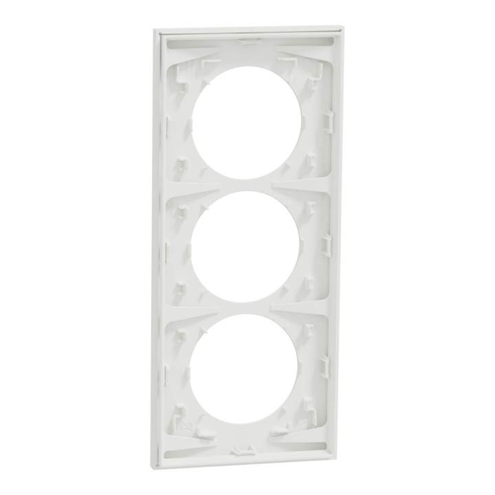 Schneider - Odace 2025 - plaque de finition 3 postes entraxe spécifique 57mm - Blanc craie - Réf : S920716