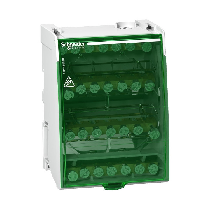 Schneider - Linergy DS - Répartiteur étagé tétrapolaire - 100A - 4x7 trous - Réf : LGY410028