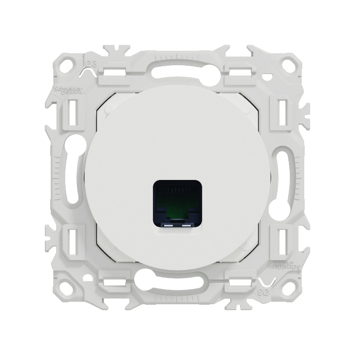 Schneider - Odace 2025 - prise RJ45 - Cat6 UTP grade 1 à 2 - blanc craie - Réf : S920475