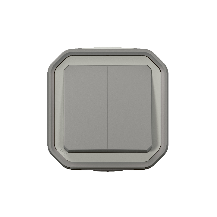 Legrand - Commande double étanche pour réaliser 3 fonctions Plexo prêt à poser saillie - IP55 - IK08 - Gris - Réf : 069715L