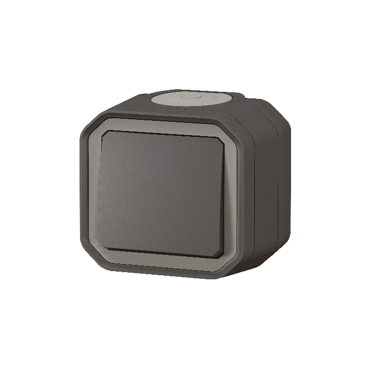 Legrand - Interrupteur  / va-et-vient étanche Plexo prêt à poser saillie 10AX - 250V - IP55 - IK08 - Anthracite - Réf : 069761L