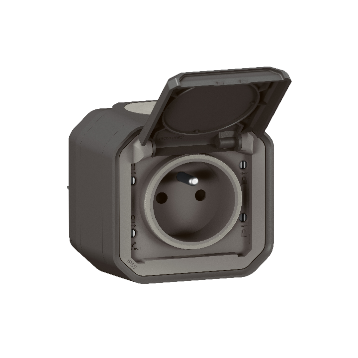 Legrand - Prise de courant 2P+T 16A étanche Plexo Saillie - IP55/IK08 - 250V - Anthr - Réf : 069791L