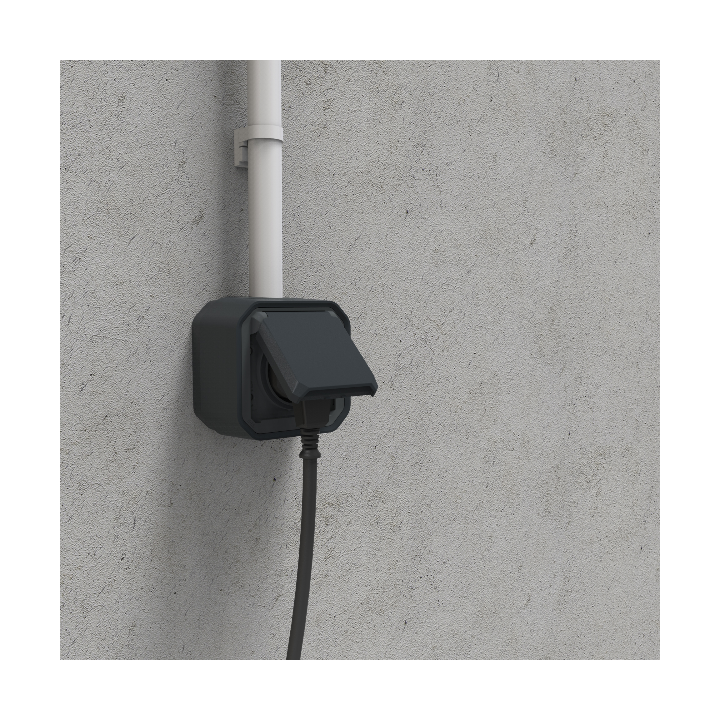 Legrand - Prise de courant 2P+T 16A étanche Plexo prêt à poser saillie - IP55 - IK08 - 250V - Anthracite - Réf : 069791L