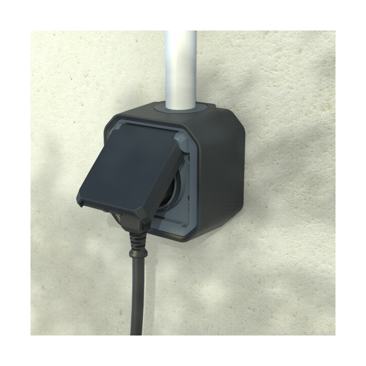 Legrand - Prise de courant 2P+T 16A étanche Plexo prêt à poser saillie - IP55 - IK08 - 250V - Anthracite - Réf : 069791L